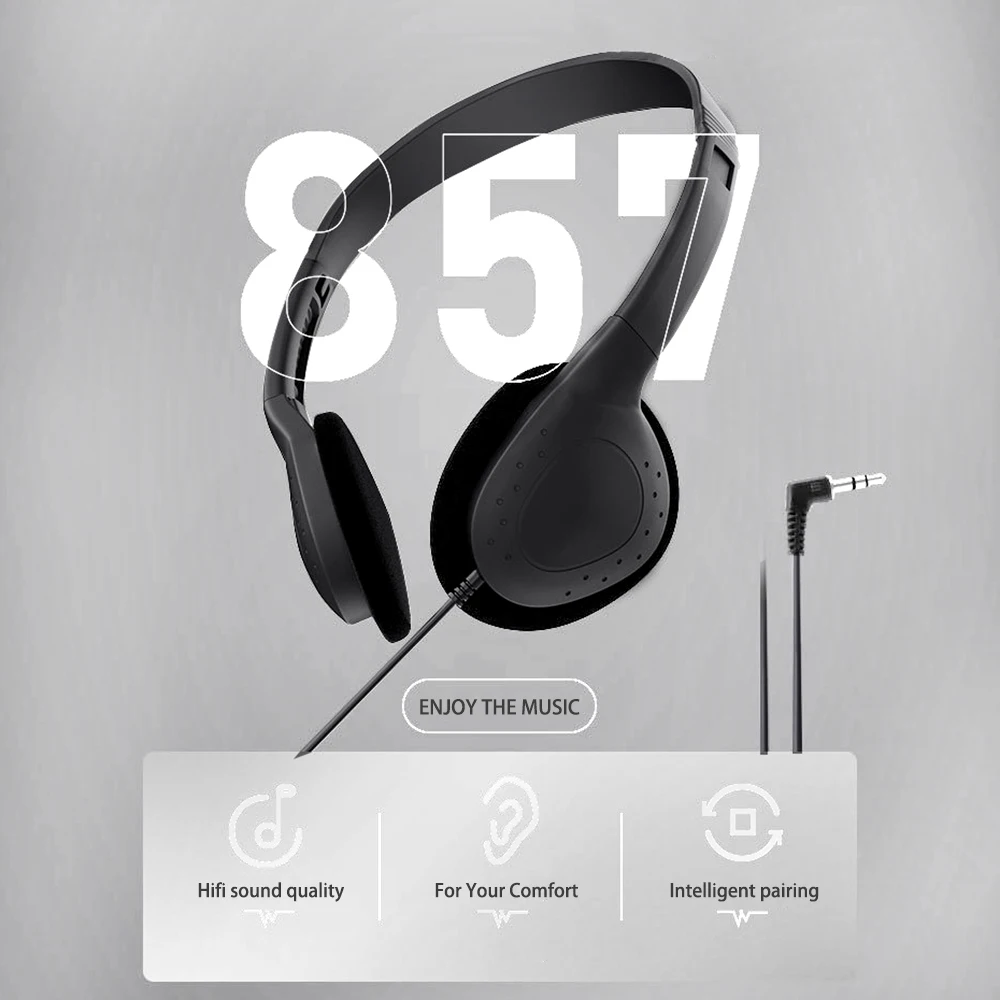 Comfortable Wearing Noise Reduction ABS Portable Headphone Wired Headset Earbud Stereo 3.5mm Clear Gaming for Gamer