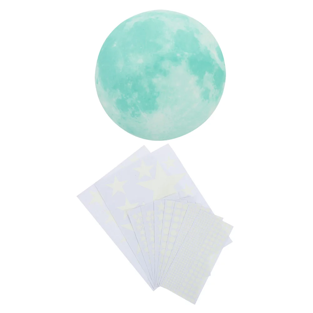

Glow in Dark Stickers Self Adhesive Wall Decor Moon Stars Pattern Kids Room Ceiling Tiles Glass Non Absorbent Surface