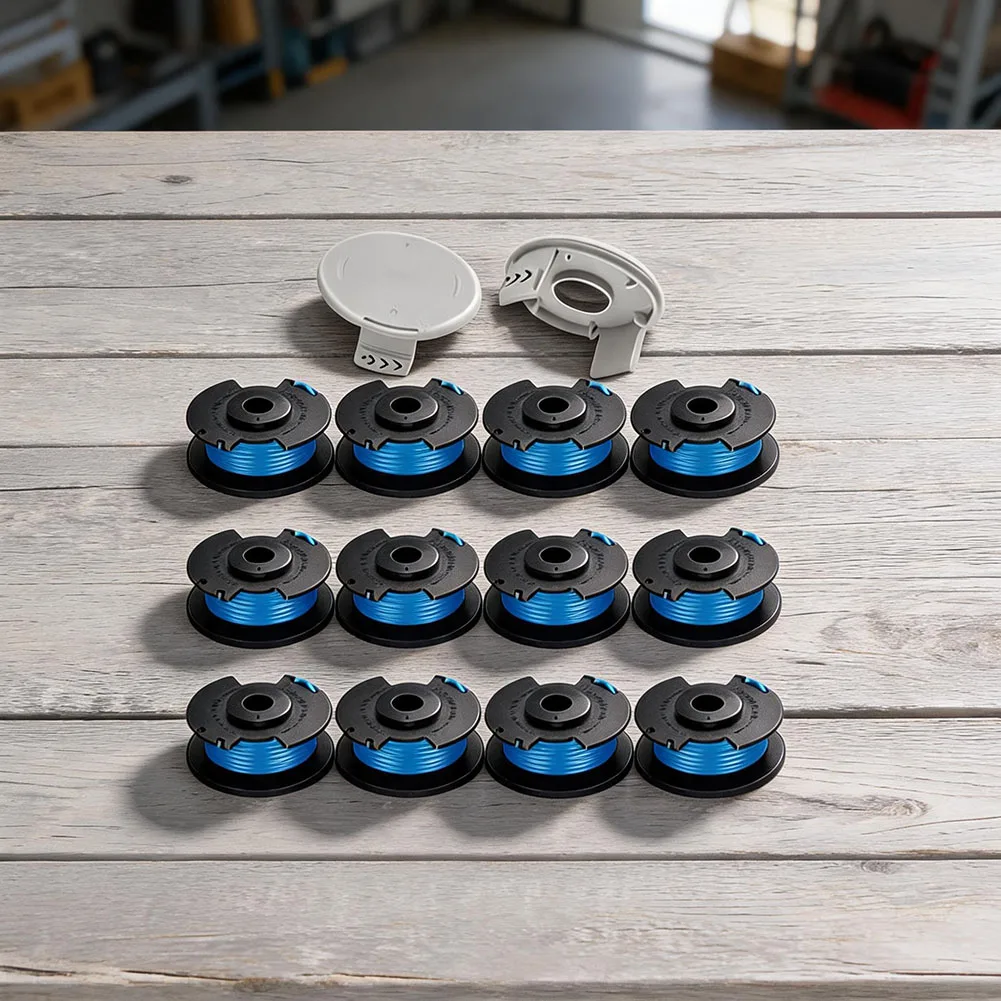 AC14RL3A Replacement Spools for 18V 24V 40V - 11 ft 0.065 in Auto Feed Line 12 Pack with 2 Covers for Reliable Output