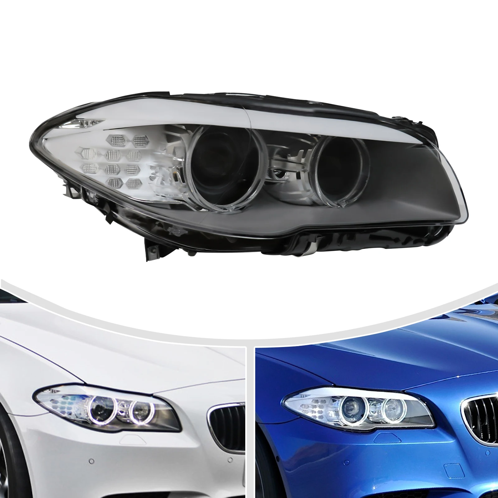 

[Left or Right] Headlight Passenger / Driver Side Headlamp For 2011-2013 Bmw 5 Series F10 528i 550i Xenon HID Headlight w/ DRL