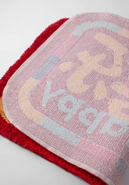 الصينية محظوظ سعيد اليدوية معنقدة البساط السجاد ممسحة معنقدة كامل الارتفاع كومة TPR اللاتكس عدم الانزلاق وحيد #6