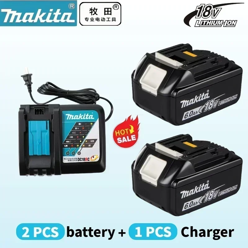 

100% Original Makita 18V Battery 3Ah/5Ah/6Ah for Screwdriver, drill, hair dryer Replacement bl1860B bl1850 Power Tool Battery