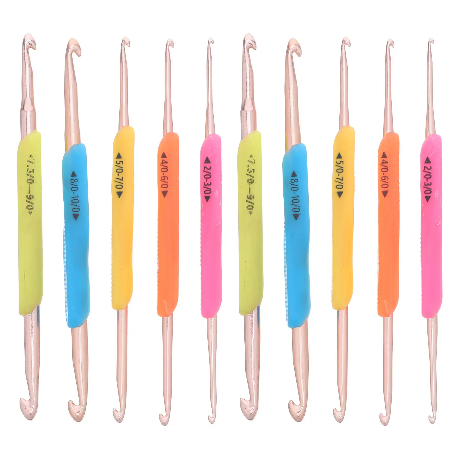 

10Pcs Double Headed Crochet Hooks Set Soft Grip Extra Long Ergonomic Plastic Crochet Tools for Thick Yarn Blankets Scarves