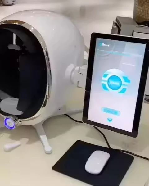 Máquina portátil analisadora de pele, scanner avançado de pele facial para umidade, poros, resultados de pigmentação de elasticidade com aplicativo móvel