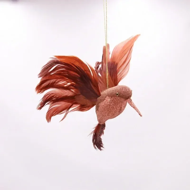 Artificial Feather Hummingbird Foam Simulation Bird Figurine Xmas Tree Hanging Ornament Christmas Home Party Holiday Decoration
