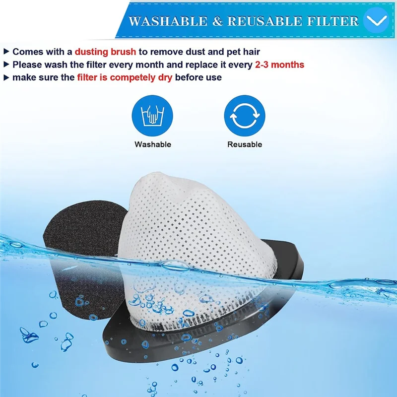 Stable-2030 Ersatzfilter für Bissell 3-in-1 leichter Stabstaubsauger 2030,20303,20306,20307 mit 6 Schaumstofffiltern 1611501 Se