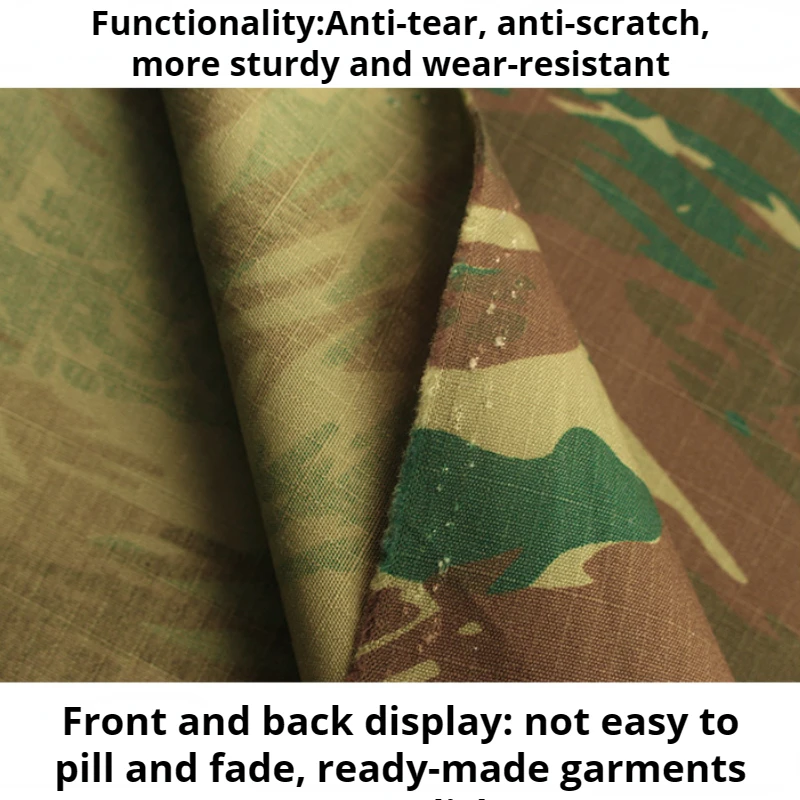 1.45M Width Greek Camouflage Grid Cotton Twill Fabric for DIY Jacket Pants Material Last 30 Metres Clearance