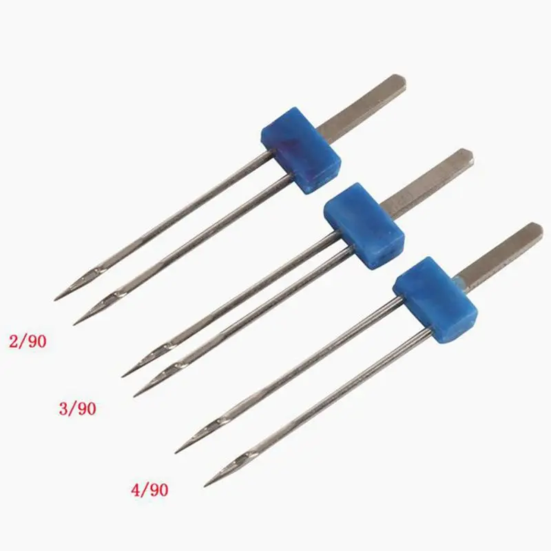 더블 트윈 바늘 핀, 3 개 사이즈 혼합 2.0, 90 3.0, 90 4.0, 90 그루브, 핀턱 프레서, 발 재봉틀 액세서리