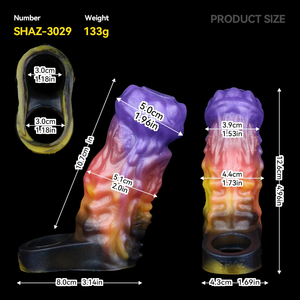 SHAZ Fantasy Alien Dildo Sleeve Dragon Penishülle Penisvergrößerung Sexspielzeug für Erwachsene für Männer Homosexuell 18+ нака finans