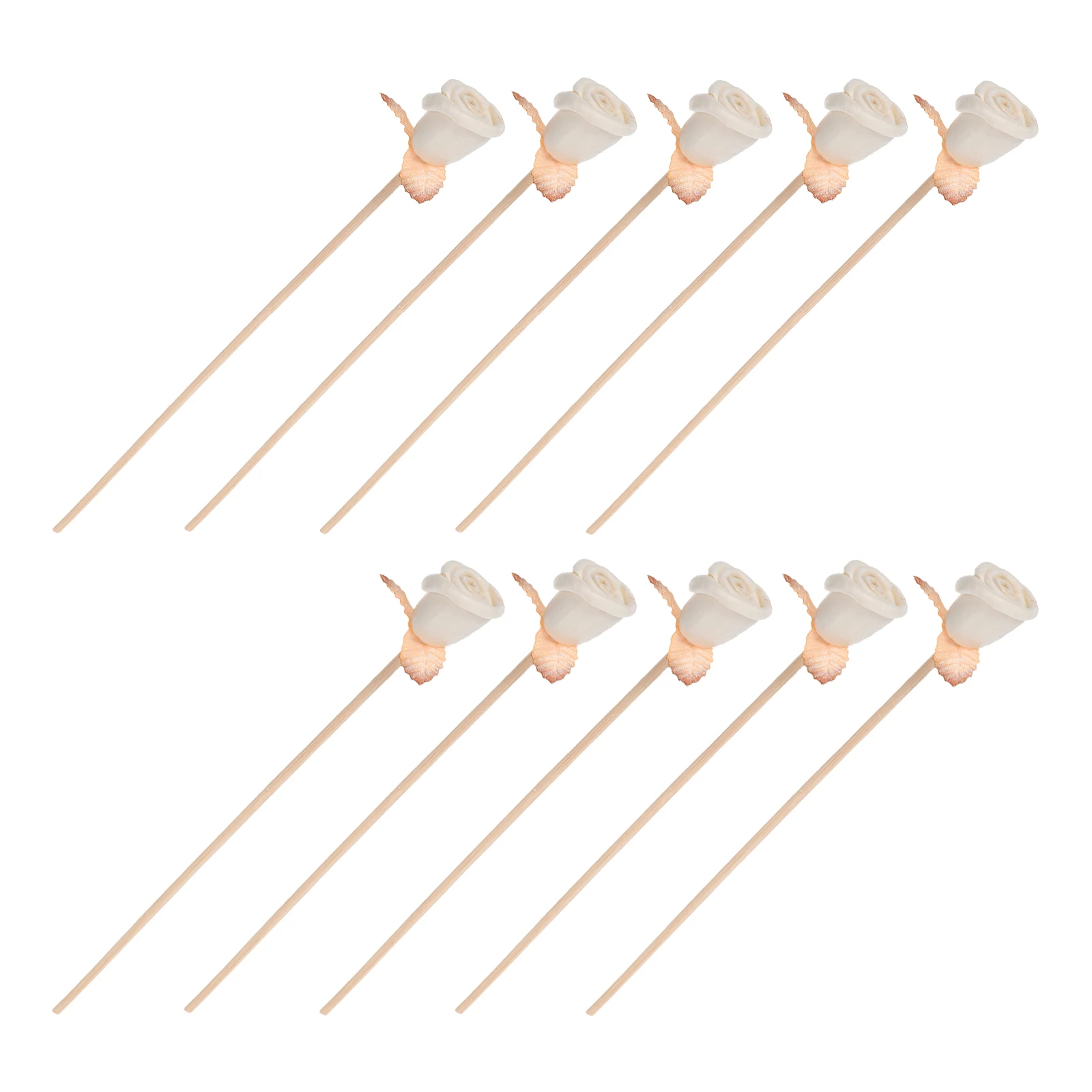 

10 pcs Aromatherapy Rattan Incense Wooden Scented Diffuser Flower Sticks Essential Oil Straight Decorative Rose