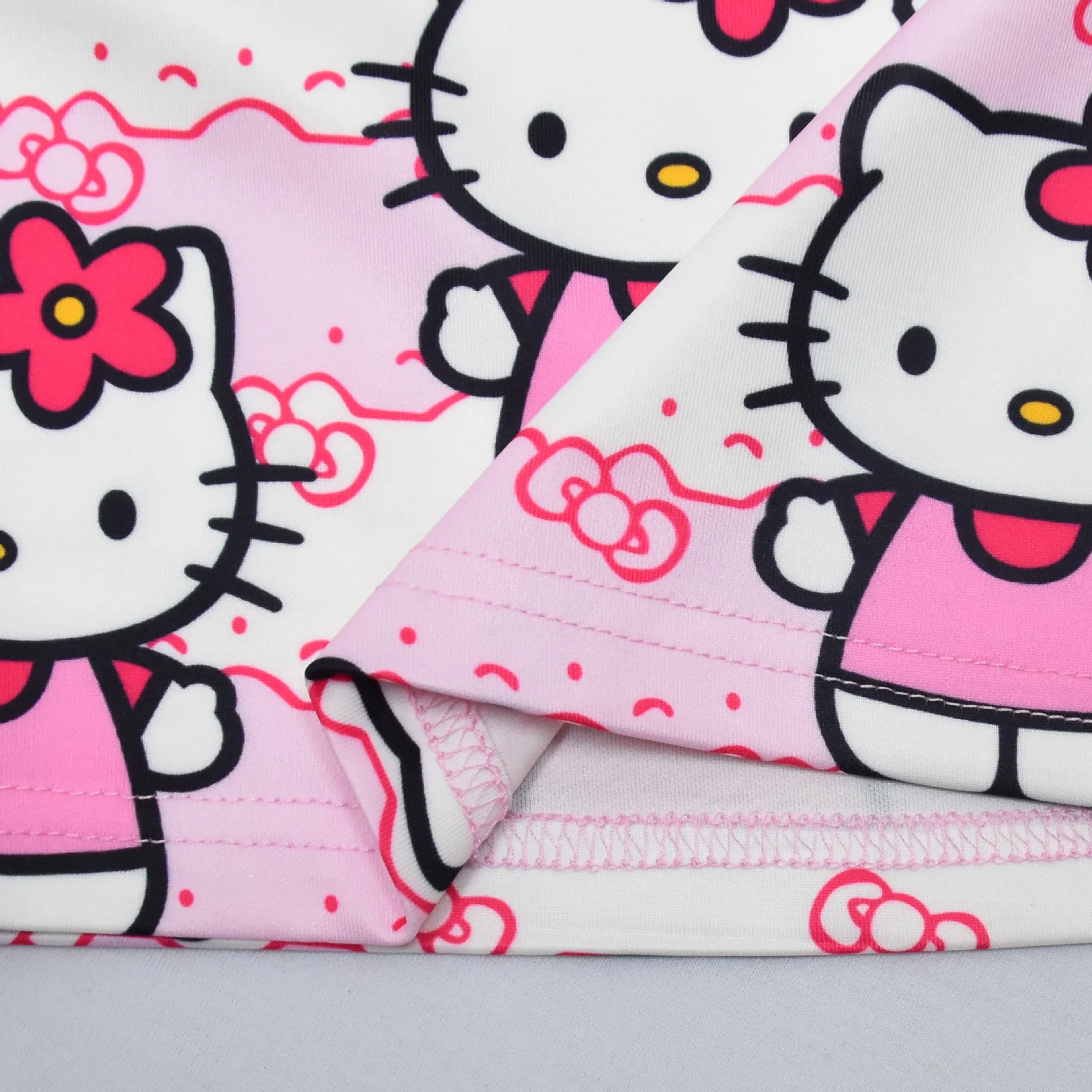 Hello Kitty Fashion Cartoon Children Sleeveless Pleated Dress Princess Dress for Girls Baby Birthday Christmas Party Dresses