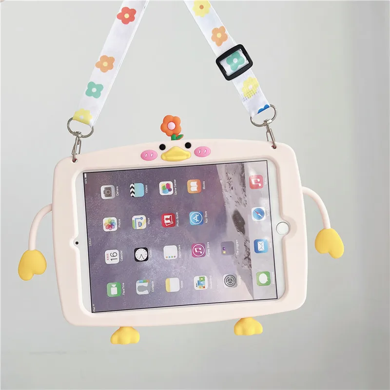 Kids Case voor Samsung Galaxy Tab A9 8.7 "X110 A9Plus 11" X210 Schokbestendig Siliconen Leuke Cartoon Kip Soft cover met Kickstand