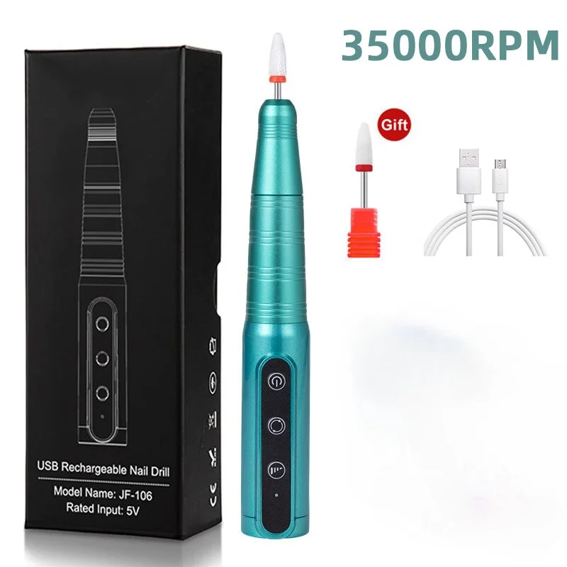 

35000RPM Wireless Nail Drill Pen USB Nail File Polishing Pen Rechargeable Nail Drill Machine Portable Manicure Drill Salon Tool