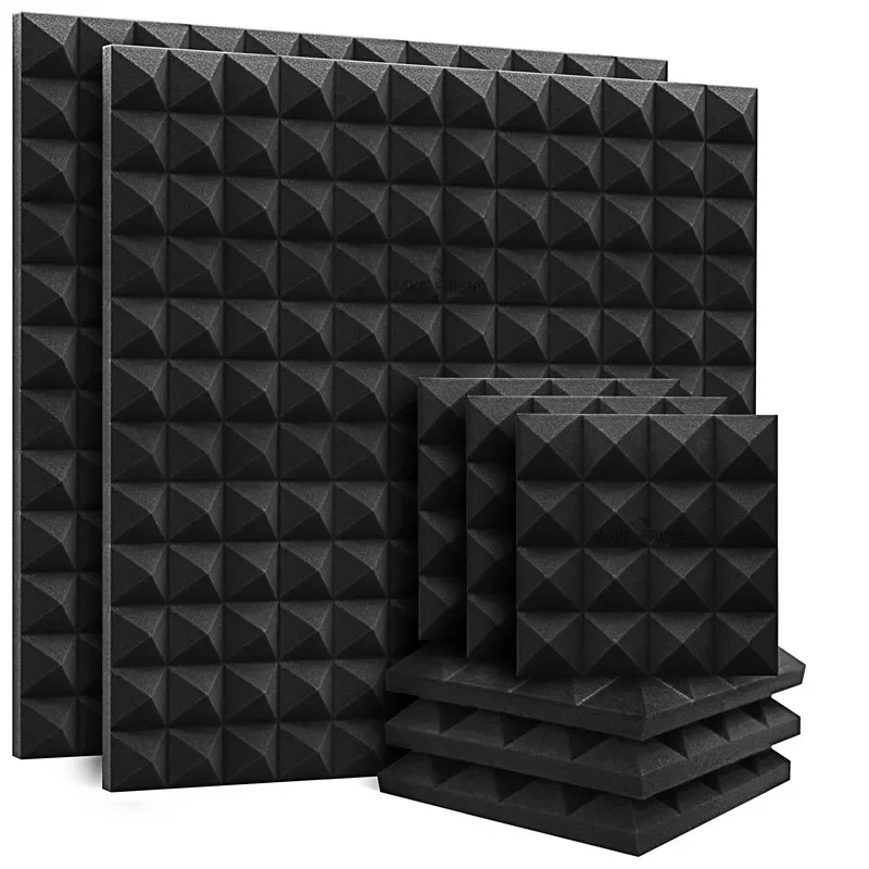 12/24Pcs 250x250x50mm Studio Acoustic Soundproof Foam Pyramid Sound Absorption Treatment Panel Tile Protective Sponge 7Color