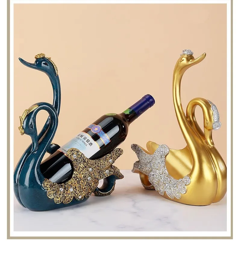 

Resin Swan Shape Wine Rack Home Decoration Home Living Room Liquor Cabinet Decor Wine Holder Stand Creative Home Decor for Entry