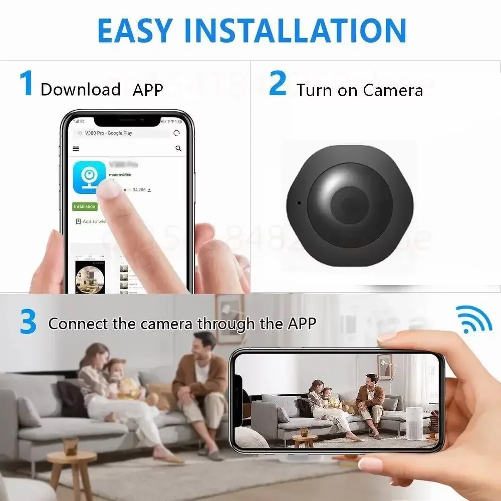 4K 1080p HD Mini Camera Wifi Smart Home IP Webcam Remote Surveillance Portable Micro Camcorder Night Vision Invisible Espia Cam