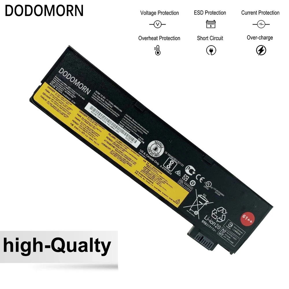 DODOMORN 6600mAh Battery For Lenovo ThinkPad T470 T480 T570 T580 P51S A475 TP25 Laptop 01AV427 01AV428 01AV423 SB10K97580 61++