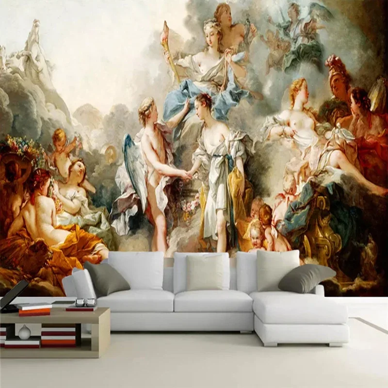 

Custom Mural Wallpaper European Style 3D Retro Figure Wall Painting Living Room TV Sofa Home Decor Background Wall Paper