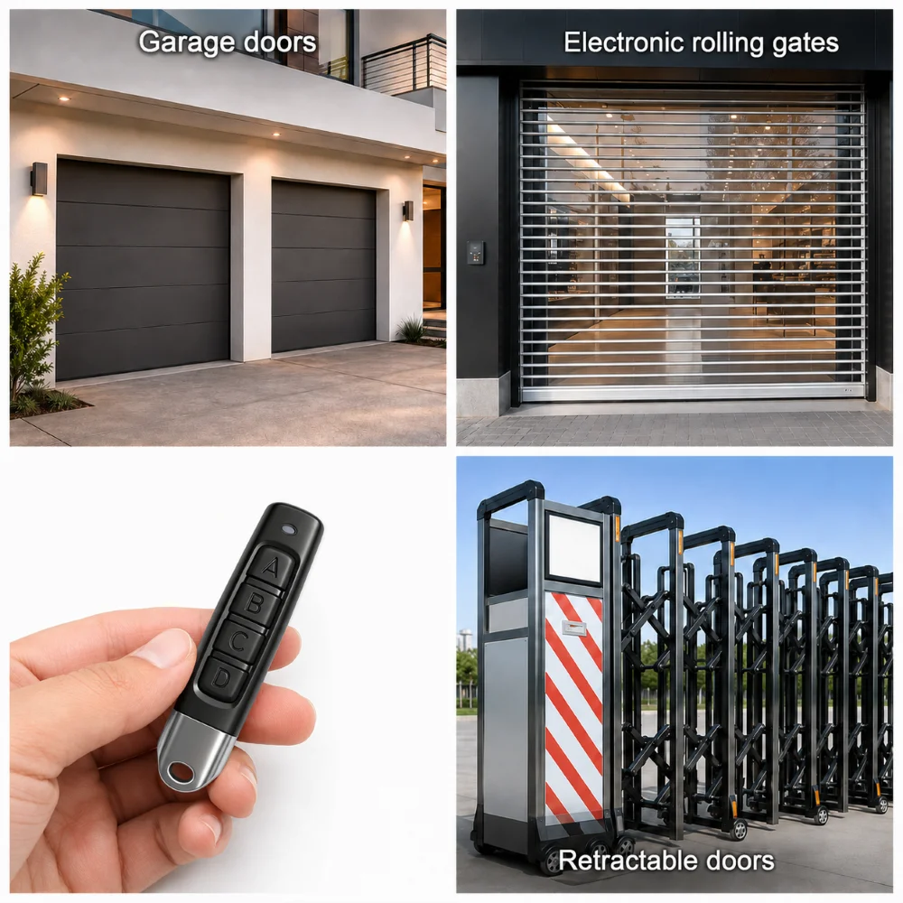 FUNNYSHIELD 433MHZ RF Remote Control Garage Gate Copy Electric Opener Remote Controller Duplicator Clone Code 4 Keys Transmitter