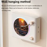 Portable Retro Bluetooth Speaker Wall Mounted Heavy Bass Soundbar Colorful Ambient Light Wireless MP3 Music Player Home Decor