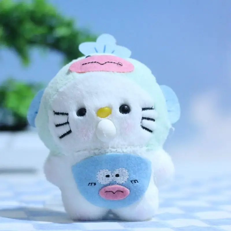 Sanrio Hellokitty lucu percikan gelembung memijat musik Kt kucing liontin mainan mewah boneka kucing kecil gantungan kunci boneka hadiah Natal