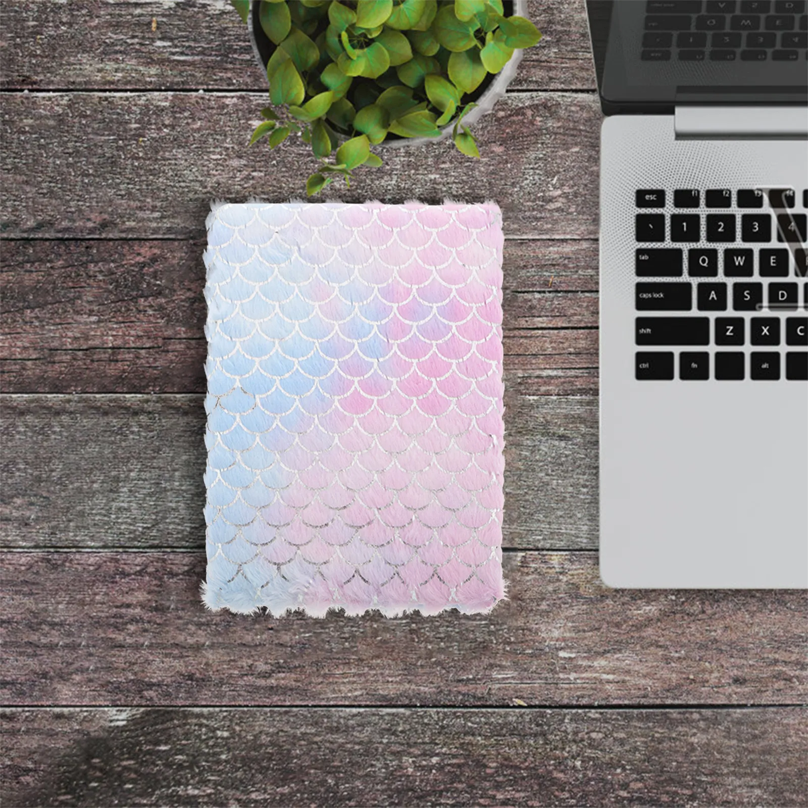 Adorable Soft Cover Notebook for Students Multi-Use Diary Journal Writing Planning Notebook with Scale Pattern Cute Daily Use