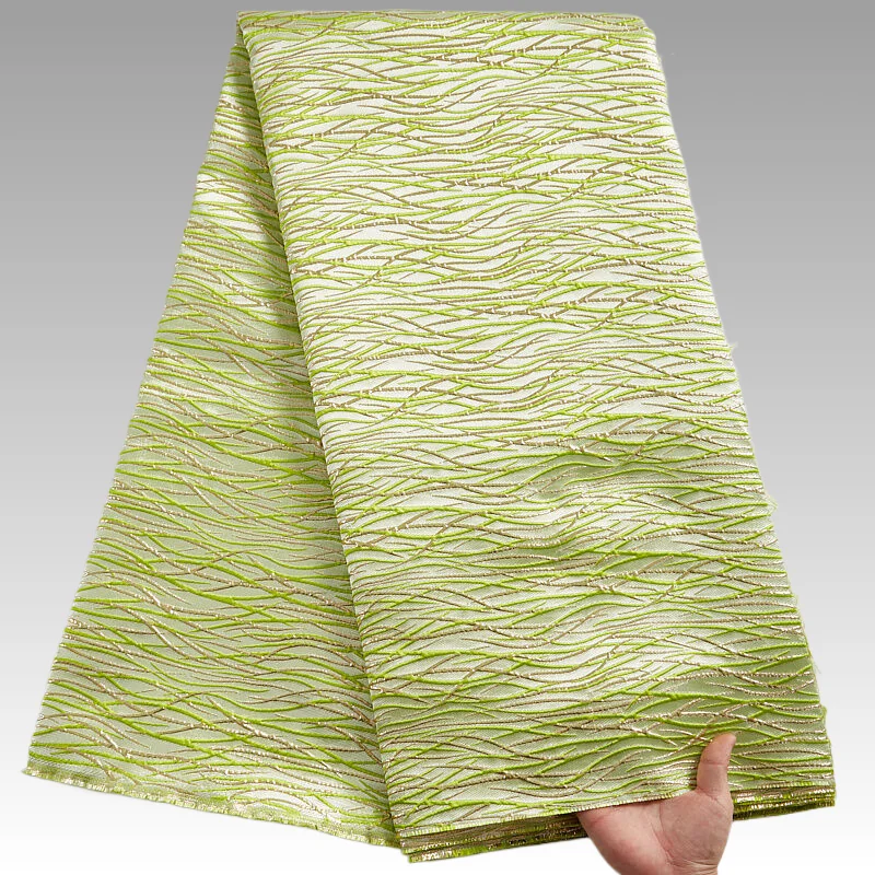 

Роскошная африканская жаккардовая кружевная ткань 2021, высокое качество, 5 ярдов, нигерийская парчовая кружевная ткань для женщин, шитье платья, вечерние