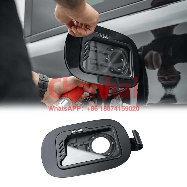 

Plumb 2020+ accessories parts Aluminum Alloy Transparent Fuel Tank Cover Fuel Flap for Land Rover Defender L663 110 90