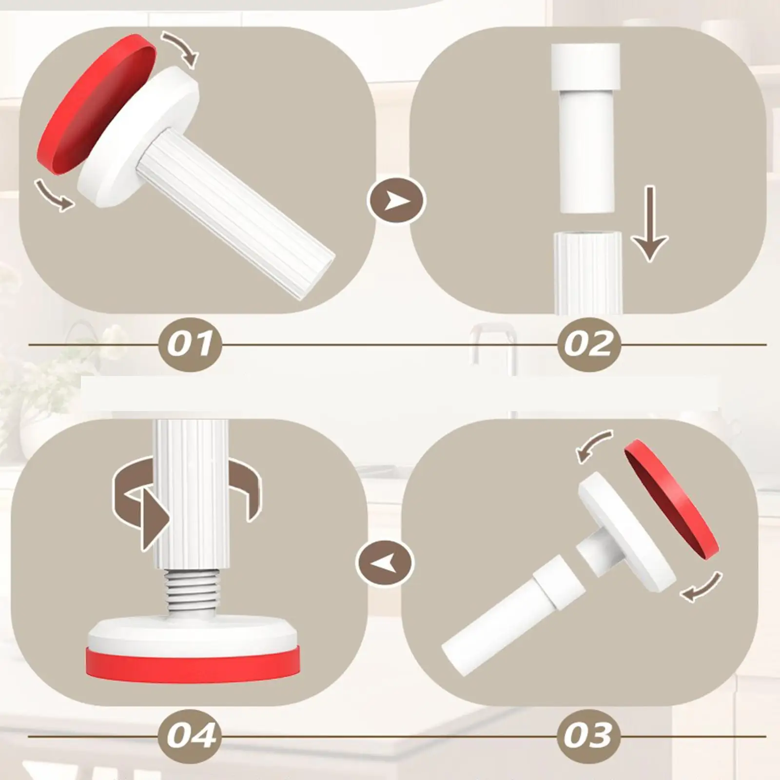 2 ชิ้นตู้สนับสนุนเสาแท่งปรับไนลอน Undermount Sink สนับสนุนวงเล็บสําหรับห้องครัวห้องน้ําชั้นวางตาราง Cargo Bar