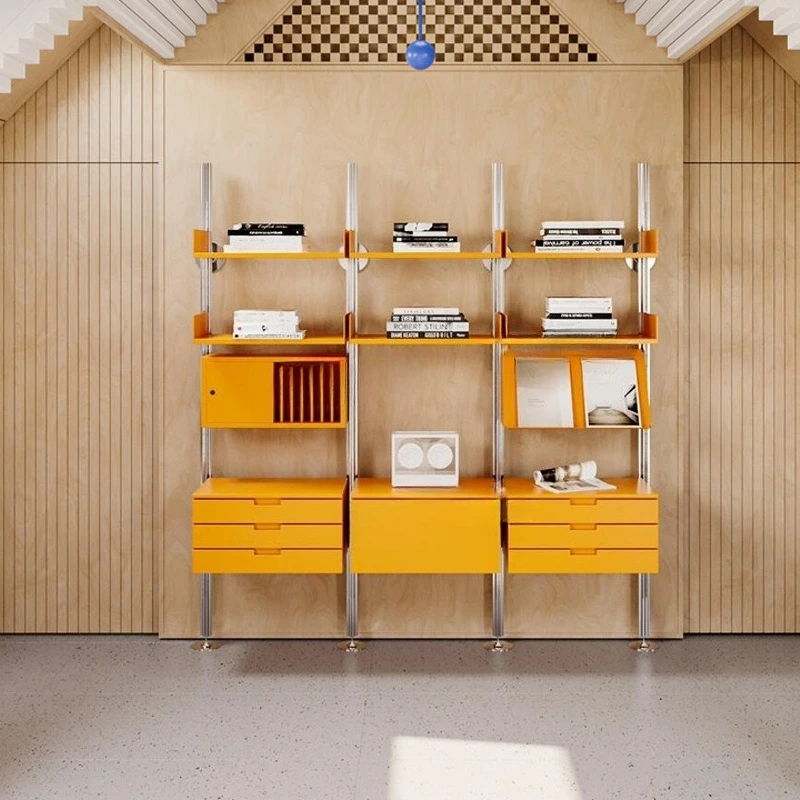 

Medieval wall shelves, open metal floor-to-ceiling display racks