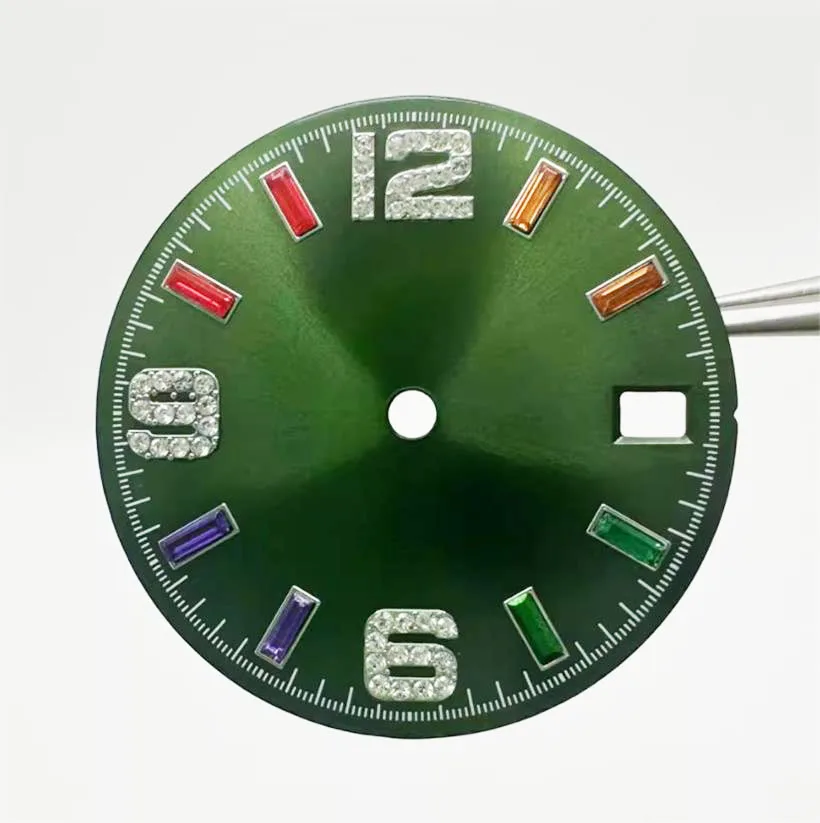 Quadrante modificato da 28,5 mm quadrante in pietra verde/blu/colorato adatto per accessori per orologi con movimento giapponese NH35 NH36 4R35 4R36