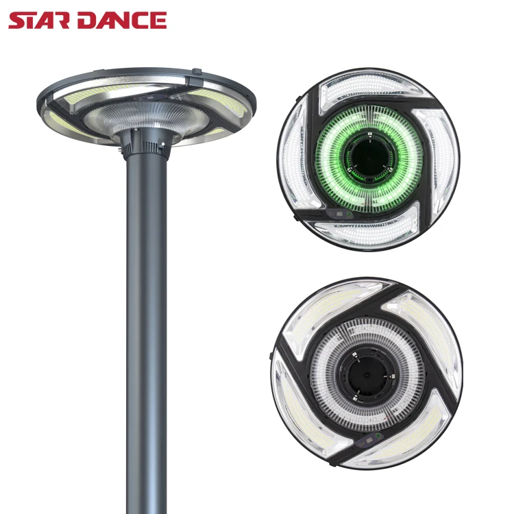 High Lumen Ip65 Remote Light Control Sensor UFO Lamp Park 150w 300w All in One LED Solar Garden Lights
