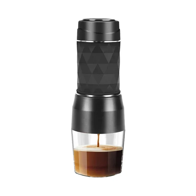 

Mini hand press coffee maker Black and White for coffee powder nest coffee capsules easy to carry