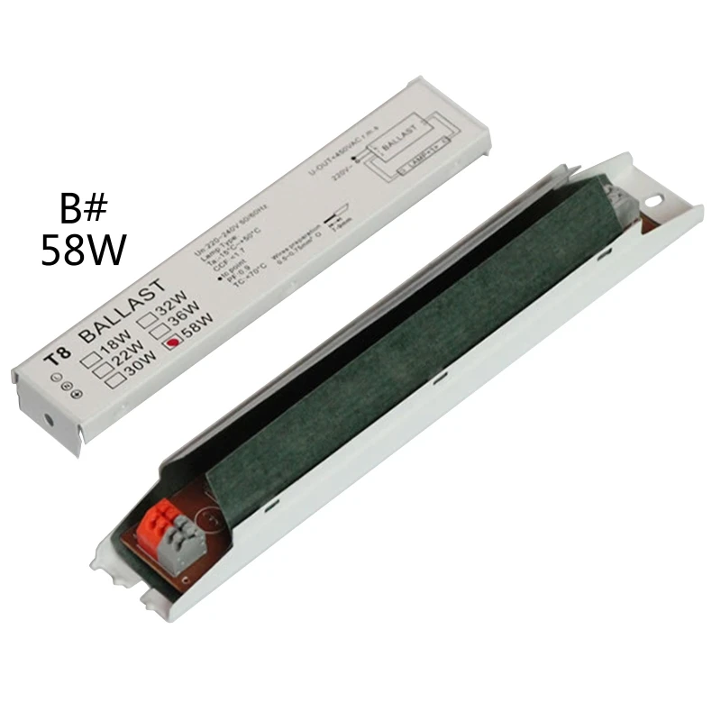 Commonly Used T8 1x 18W/1x 58W Electronic Ballast Equipment for Fluorescent Lamp