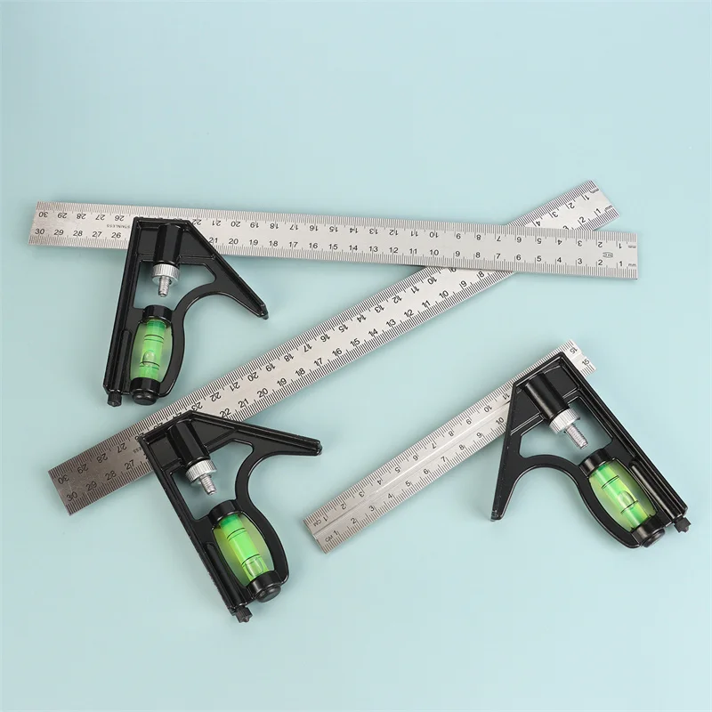 Angle Square Measuring Tools Set Precise Stainless Steel Aluminium Durable Adjustable Combination Spirit Level