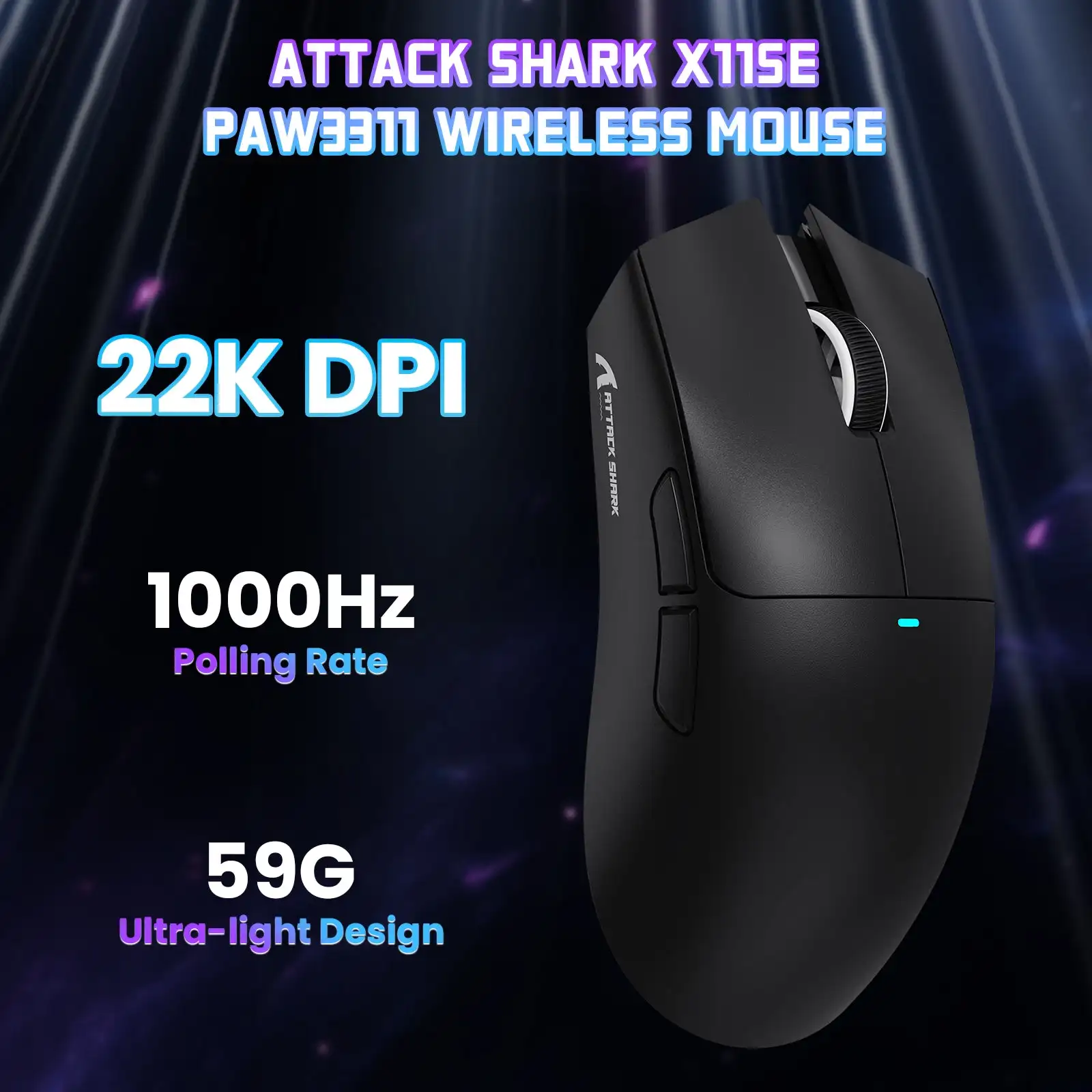 ATTACK SHARK X11SE  Tri-Mode Wireless Gaming Mouse, Lightweight,22000DPI, 65H Battery, Ergonomic Design for Precision Gaming