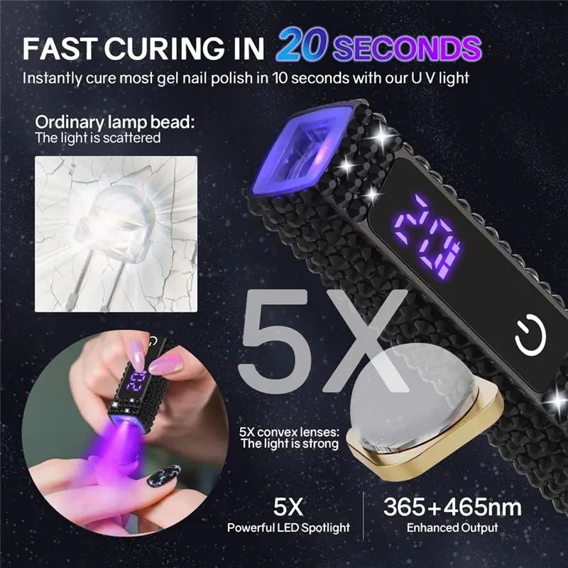A7THK-Portable Salon Quick Dry USB Nail Dryer, Home Mini Nail Drying Light Therapy Tool, LED Nail Lamp Flashlight Pen