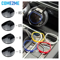 for VW for Audi Logo Rl ine R RS plus S4 S Q5 G TI Label for Gear Shift Knob Ball with white Frame