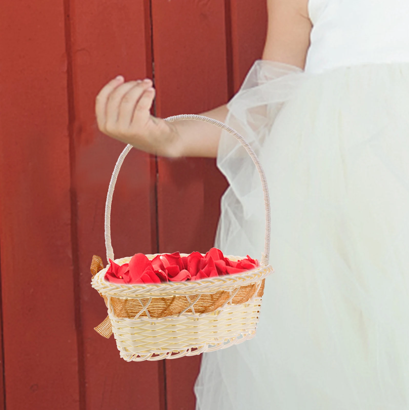 

Heart Shape Wedding Flower Basket Multi-Functional Storage Basket For Home Kitchen Vegetable Fruits Petals Bridal Party
