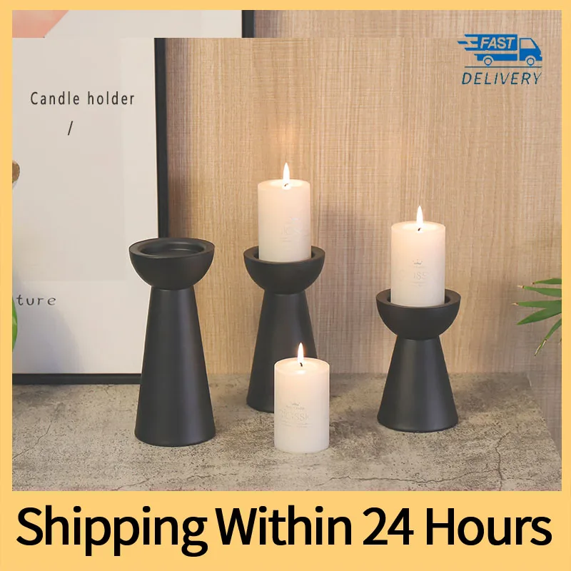 3Pcs Candlestick Holder Candle Holders for Vintage Candle Black Candle Stand Christmas Wedding Home Decorations Wholesales