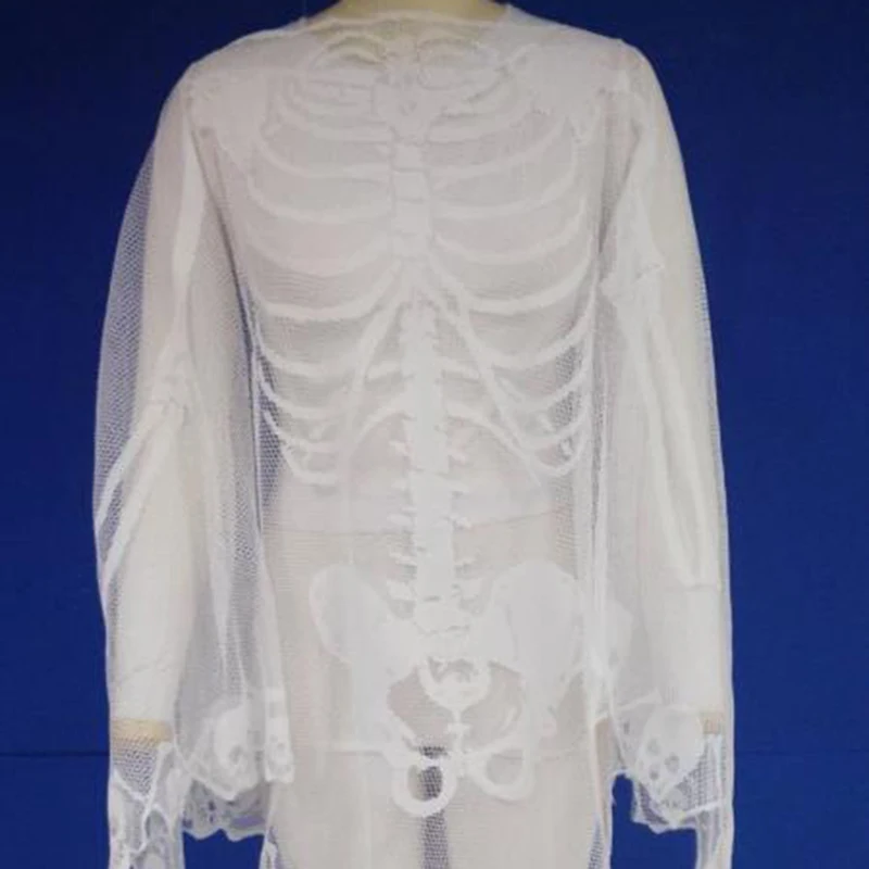 Halloween Shawl Skeleton Poncho Cosplay Horror Dress Up Halloween Decor Bone Cloak Costume Props Cloak