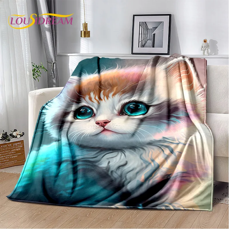 Cartoon Cute Calico Cat,Garfield Cat,Persian Cat,Ragdoll Blanket,Soft Throw Blanket for Home Bedroom Bed Sofa Cover Blanket Kids