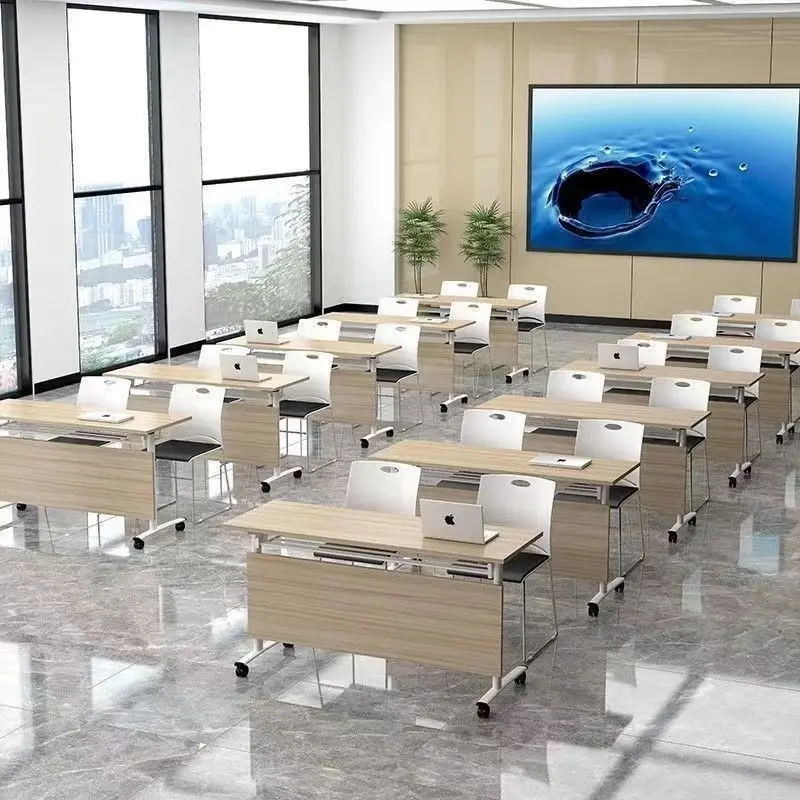 Folding Conference Table Mobile Splicing Strip Table Double Desk Desk Foldable Training Table and Chair Combination Clearance