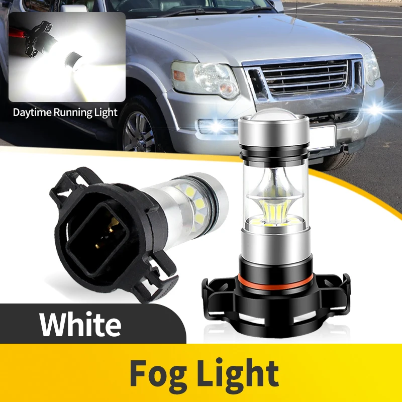

2PCS 5202 H16(EU) PS24W Car LED Front Fog Lamps Fog Lights 100W 12V Auto Lamp Bulbs For Ford Explorer Sport 2008 2009 2010
