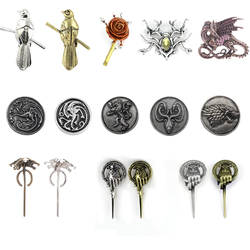 Game Of Thrones Hand Of Kings Brooch Ice & Fire Pin Dragon Scale Speak More Retro Fashion Movie Jewelry Gift Accessories For Men