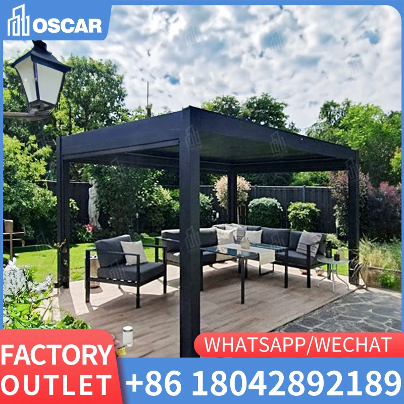 

High Quality Outdoor Yard Terrace Factory Canopy Electric Adjustable Gazebo Bioclimatic Louvered Aluminum Pergola