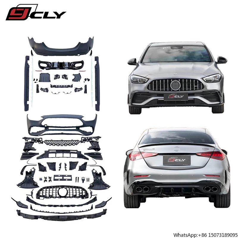 

Car Bumper for C-class W206 Upgrade C43 Body Kit Front Bumper Grille Side Skirt Rear Bumper Diffuser 2022 2023