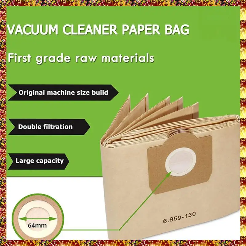

16 Pcs Dust Bags Spare Parts For Karcher 6.959-130.0 Filter Bags For A2201 WD3 Paper Bag Vacuum Cleaner Parts
