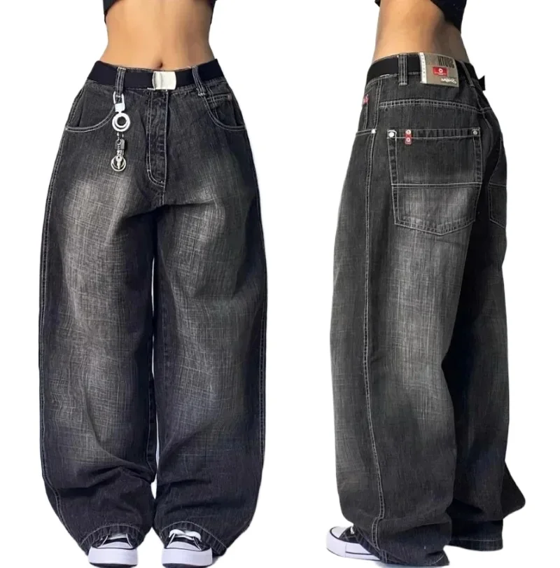 2024 neue amerikanische Hip-Hop Vintage Baggy Jeans Damen Harajuku hohe Taille y2k Hose mit weitem Bein Gothic weite Hose Streetwear Hose