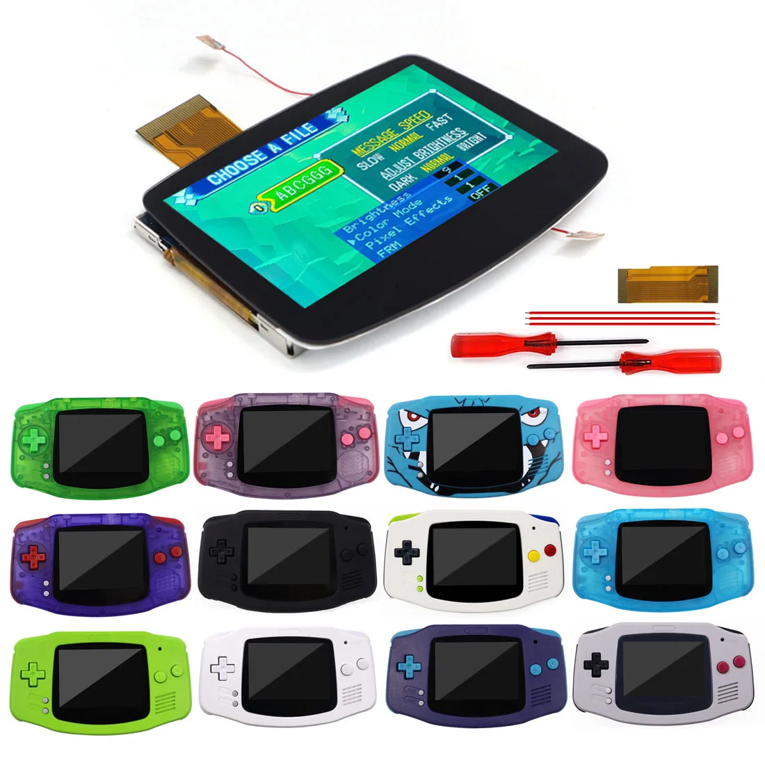 

Ламинированный экран Hispeedido IPS V5 HD Комплект подсветки для GBA Простота установки с предварительно вырезанным корпусом